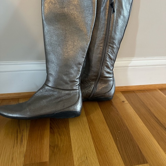 Prada Bronze Knee High Leather Boots - Picture 6 of 7